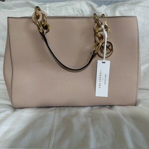 Michael Kors Cynthia Leather Tote in Soft Pink with magnetic closure